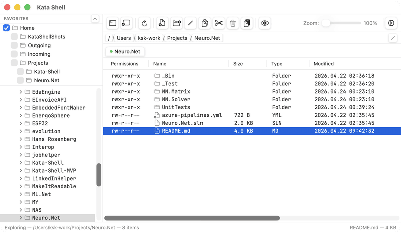 Kata Shell: viewing documents and images in place